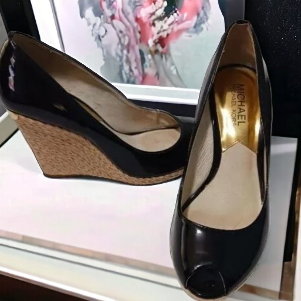 Michael Kors Black Espadrille Wedges